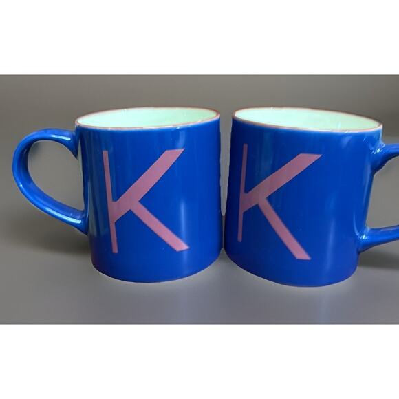 Opalhouse Other - Opalhouse Set Of 2 Stoneware Monogramed K Mug - Blue New